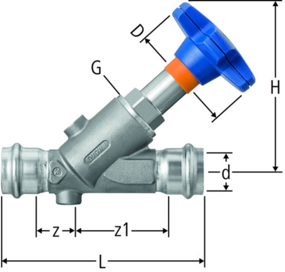Optipress-Aquaplus-Schrägsitzventil