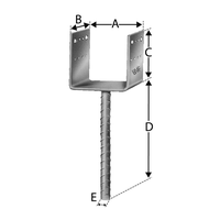 Stützenfuss PPD, zur Befestigung - von Holzstützen u. Posten in Betonfund.