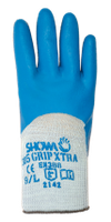 Schutzhandschuhe SHOWA mit blauer - Naturlatex, elastifizierte Stulpe