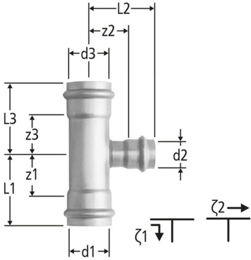 Optipress-Inox-T-Stück