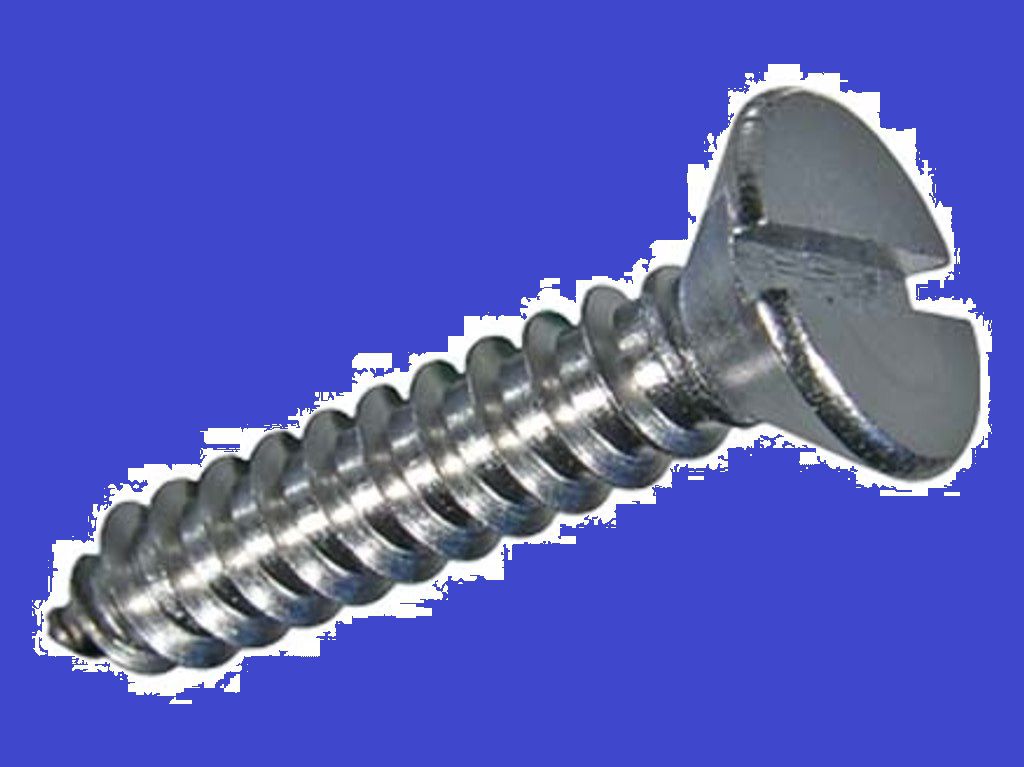 Senk-Blechschrauben mit Schlitz und - Spitze Form C INOX A2 DIN 7972C