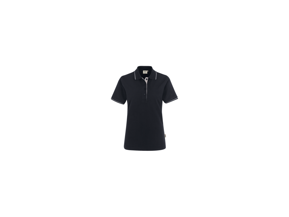 Damen-Poloshirt Casual M schwarz/silber - 100% Baumwolle