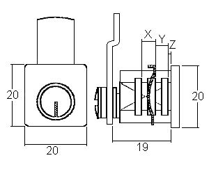 Klemm-Zylinder Typ 256/16UTZ - inkl. 2 Schlüssel