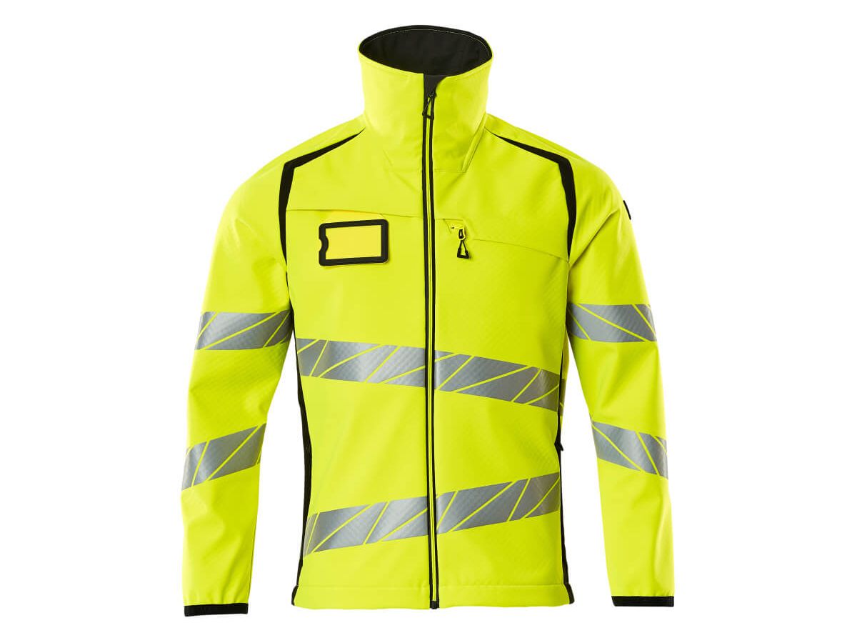 Soft Shell Jacke, Gr. M - hi-vis gelb/schwarz, 100% PES