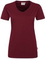 Damen V-Shirt Mikralinar PRO, Gr. 2XL - hp weinrot