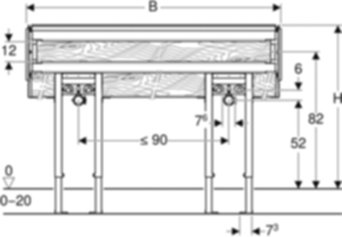 Geberit Duofix Bausatz - für Doppelwaschtisch Typ 98