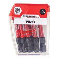 Schrauberbit Shockwave Gen II - Milwaukee PH2 / 50 mm (Pack à 10 Stk)