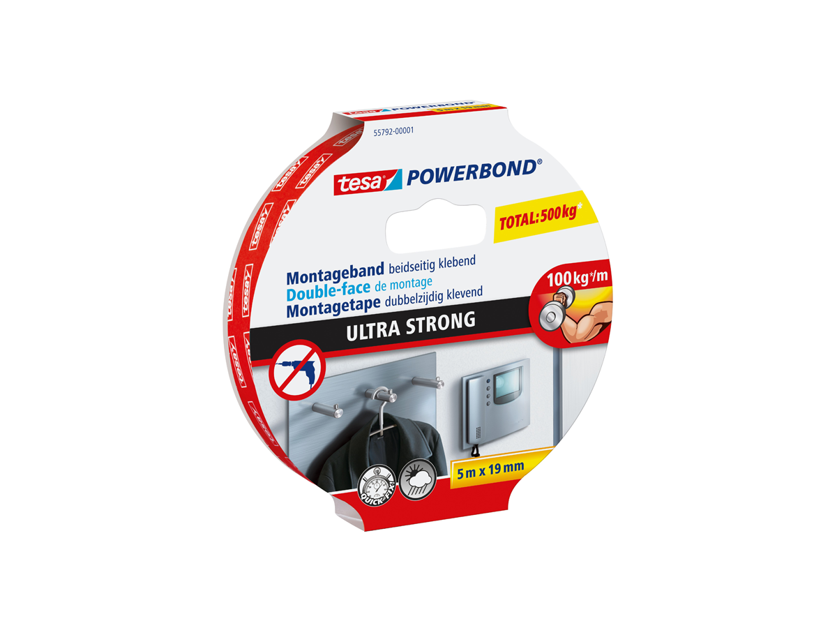 Montageband TESA Powerbond Ultra Strong - 19mmx5m, weiss