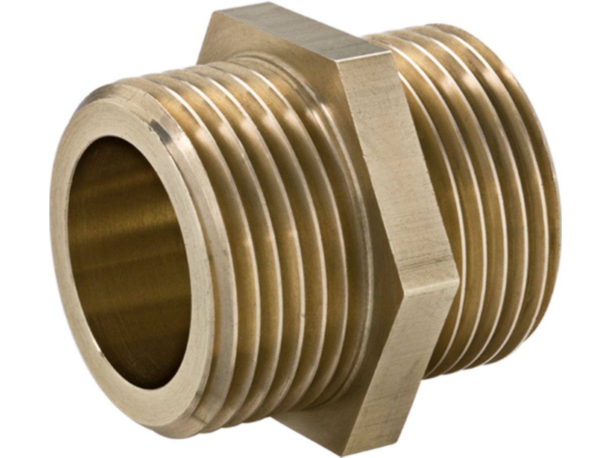 Doppelnippel flachdichtend 1" - Messing