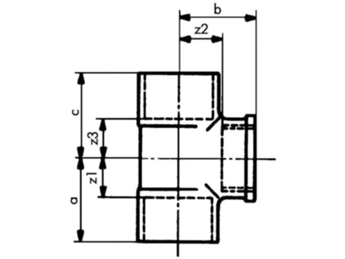 T-Stück Nr. 7132, mit Innengewinde - Lötfittings