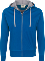 Kapuzenjacke Bonded 2XL royalblau/silber - 55% Polyester, 45% Baumwolle, 340 g/m²