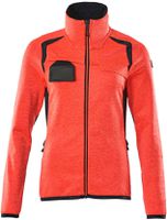 Fleecepullover mit Reissverschl. Gr. 2XL - hi-vis rot/schwarzblau