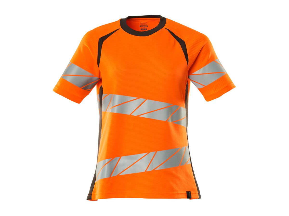 T-Shirt Damen-Passform, Gr. 3XLO - hi-vis orange/dunkelanthrazit
