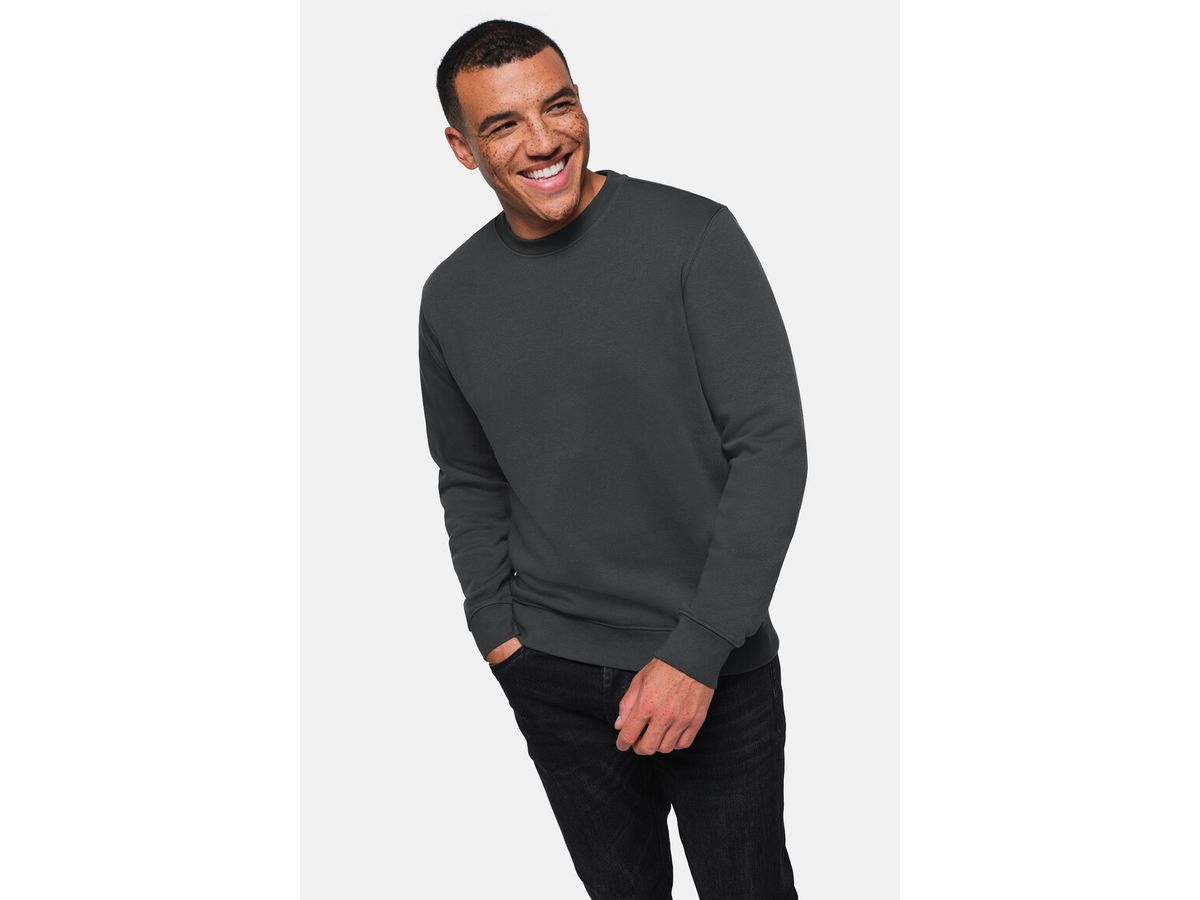 Sweatshirt Bio-Baumwolle GOTS Gr. L - karbongrau,75% Baumw.(Bio),25% Poly.recy