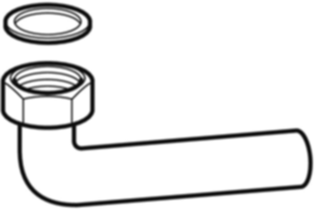 Geberit PE Anschlussbogen für Sifon - Überwurfmutter; Dichtung
