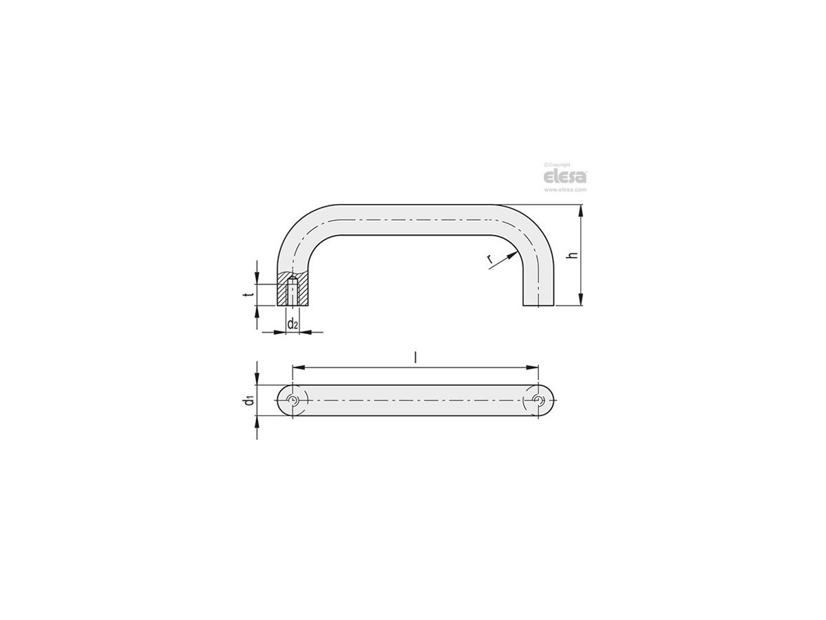 Bügelgriff GANTER GN 426-AL-20-300-SW - HS Code: 83024900