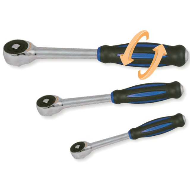 Umschaltknarre mit Drehgriff 1/2" - mit Ratschenfunktion durch drehen am Gri
