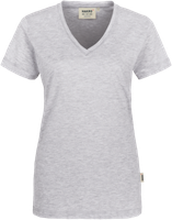 Damen-V-Shirt Classic 2XL ash meliert - 98% Baumwolle, 2% Viscose, 160 g/m²