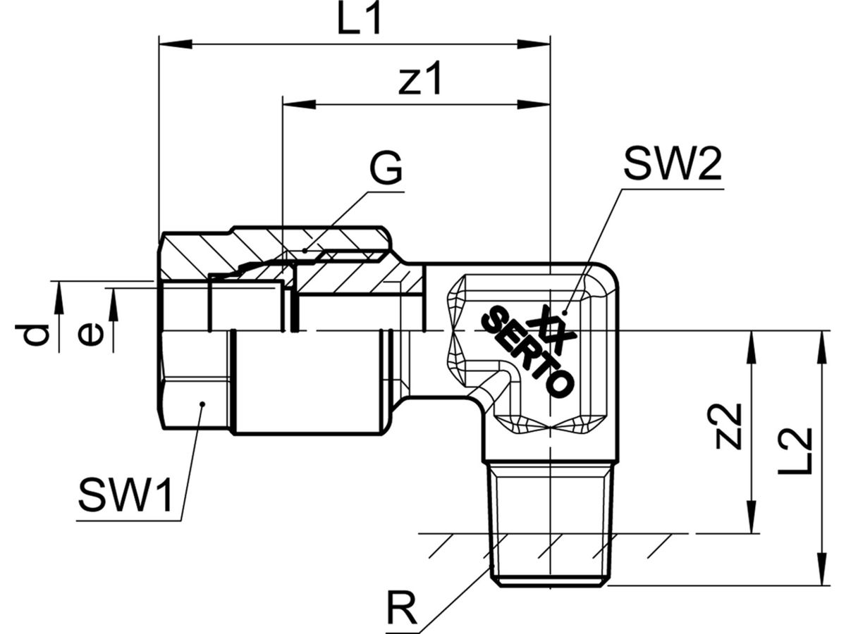 Winkel-Einschraubverschr. Serto Nr. 2421