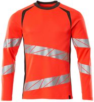 T-Shirt Langarm modern fit Gr. 2XL ONE - hi-vis rot/dunkelanthrazit