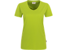 Damen-V-Shirt Performance Gr. XS, kiwi - 50% Baumwolle, 50% Polyester, 160 g/m²