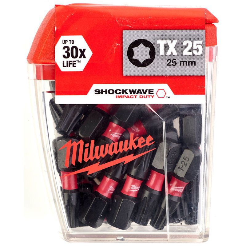 Schrauberbit Shockwave Gen II - Milwaukee TX25 / 25 mm (Pack à 25 Stk)