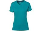 Cotton Tec Damen V-Shirt, Gr. XS - smaragd