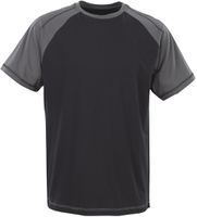 Albano T-Shirt schwarz/anthraz. Gr. L - 100% Baumwolle, Zweifarbig