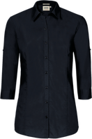 Bluse Vario-¾-Arm Perf. Gr. 2XL, schwarz - 50% Baumwolle, 50% Polyester, 120 g/m²