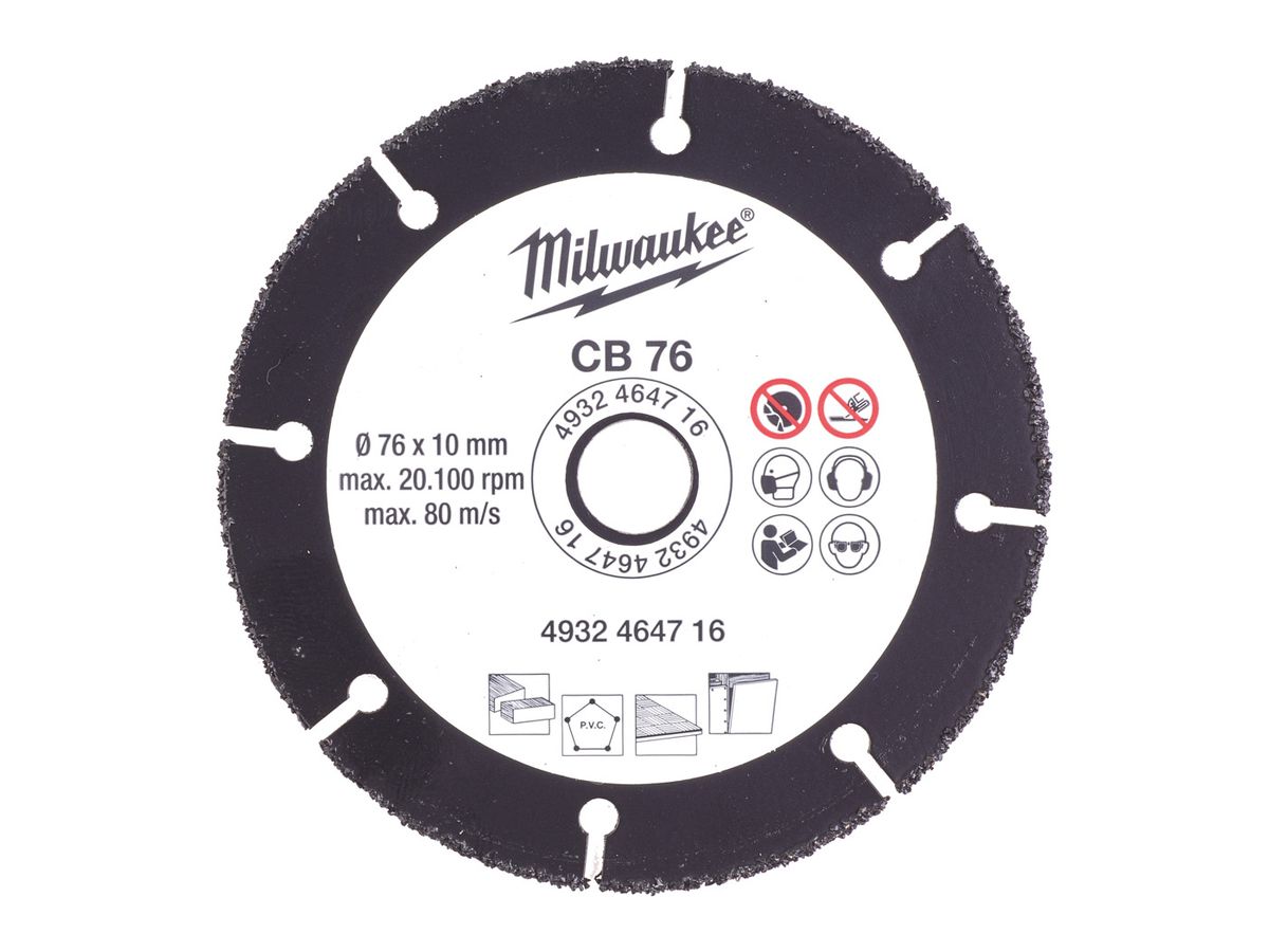 Trennscheibe HM 76 mm - Milwaukee, Universal/Holz/PVC