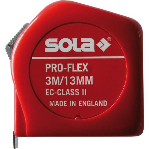 Rollmeter Sola Pro-Flex 3m - EG II, B 13mm, mit Gürtelclip