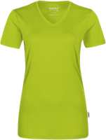 Damen-V-Shirt COOLMAX Gr. 2XL, kiwi - 100% Polyester, 130 g/m²