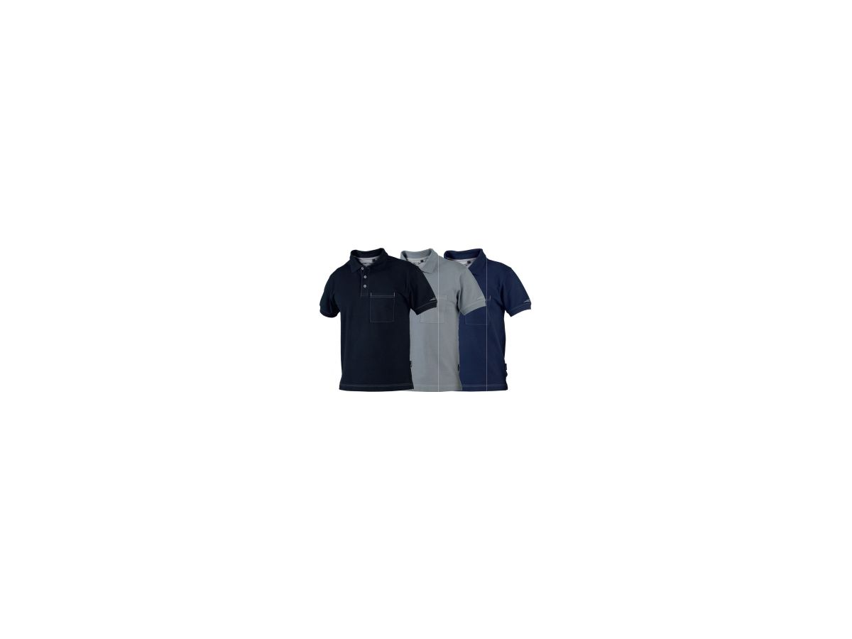 Polo-Shirt Basic Gr. L - Knopfverschluss (3 Knöpfe) blau