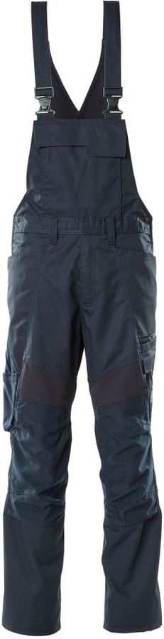 Latzhose mit Knietaschen - mit Stretch-Einsätzen, 65% PES / 35% CO