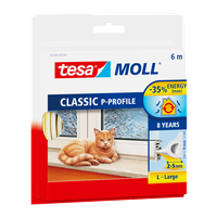 Dichtungsband TESA Moll P-Profil - 9mmx6m, weiss