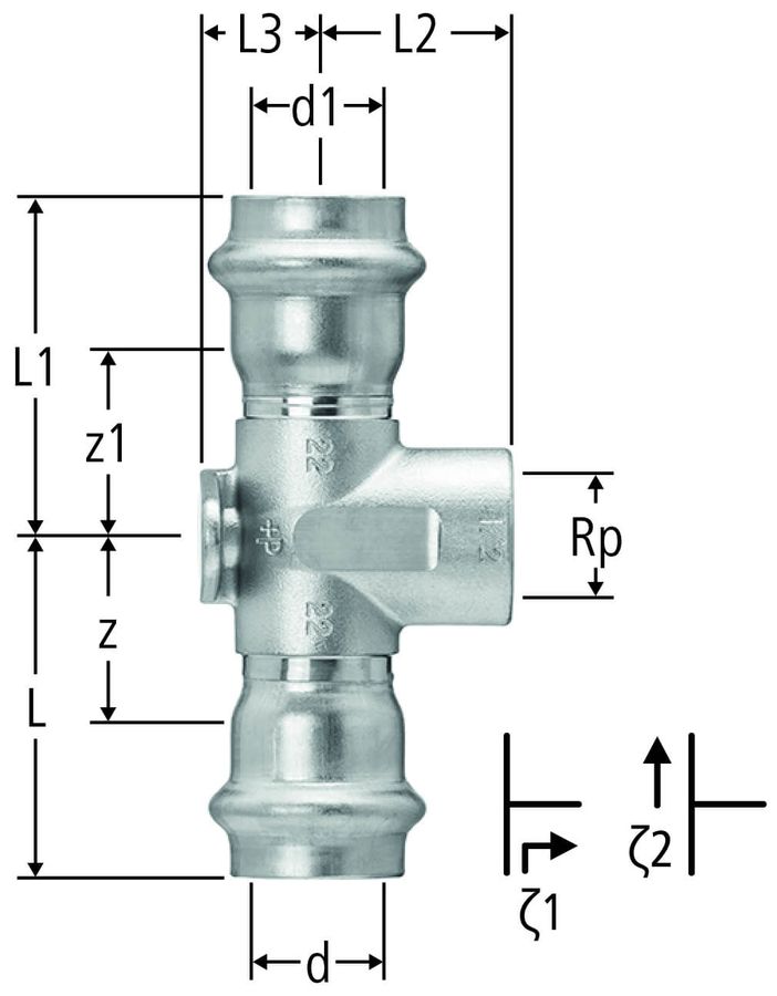 Optipress-Anschluss-Aquaplus - mit Wandflansch