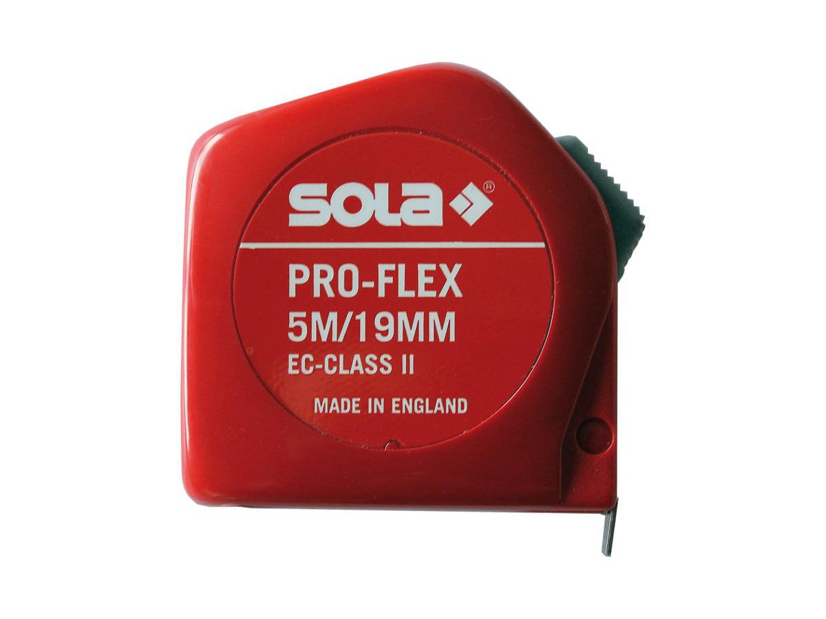 Rollmeter Sola Pro-Flex 5m - EG II, B 19mm, mit Gürtelclip