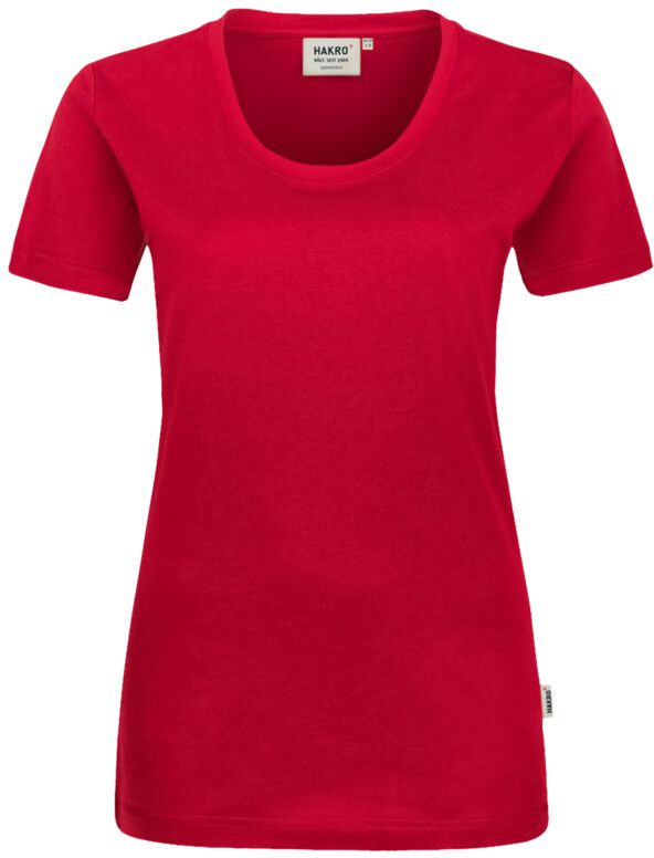 Klassisches T-Shirt mit femininem Rund- - hals-Ausschnitt. 100 % Baumw. Gr. XS-3XL