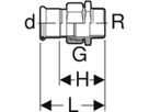 MPF-Verschrb. San. Nr.35332 18-1/2" - flach mit Aussengewinde