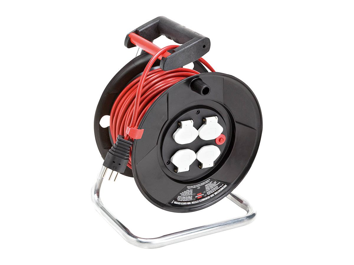 Kabelrolle Garant ST 240 25 m Kunststoff - H05VV-F 3G1.5 Rot