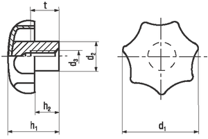 Sterngriffe mit Sacklochgewinde EH 2469 - INOX A2