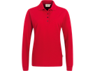 Damen-Longsleeve-Poloshirt Perf. 6XL rot - 50% Baumwolle, 50% Polyester, 220 g/m²