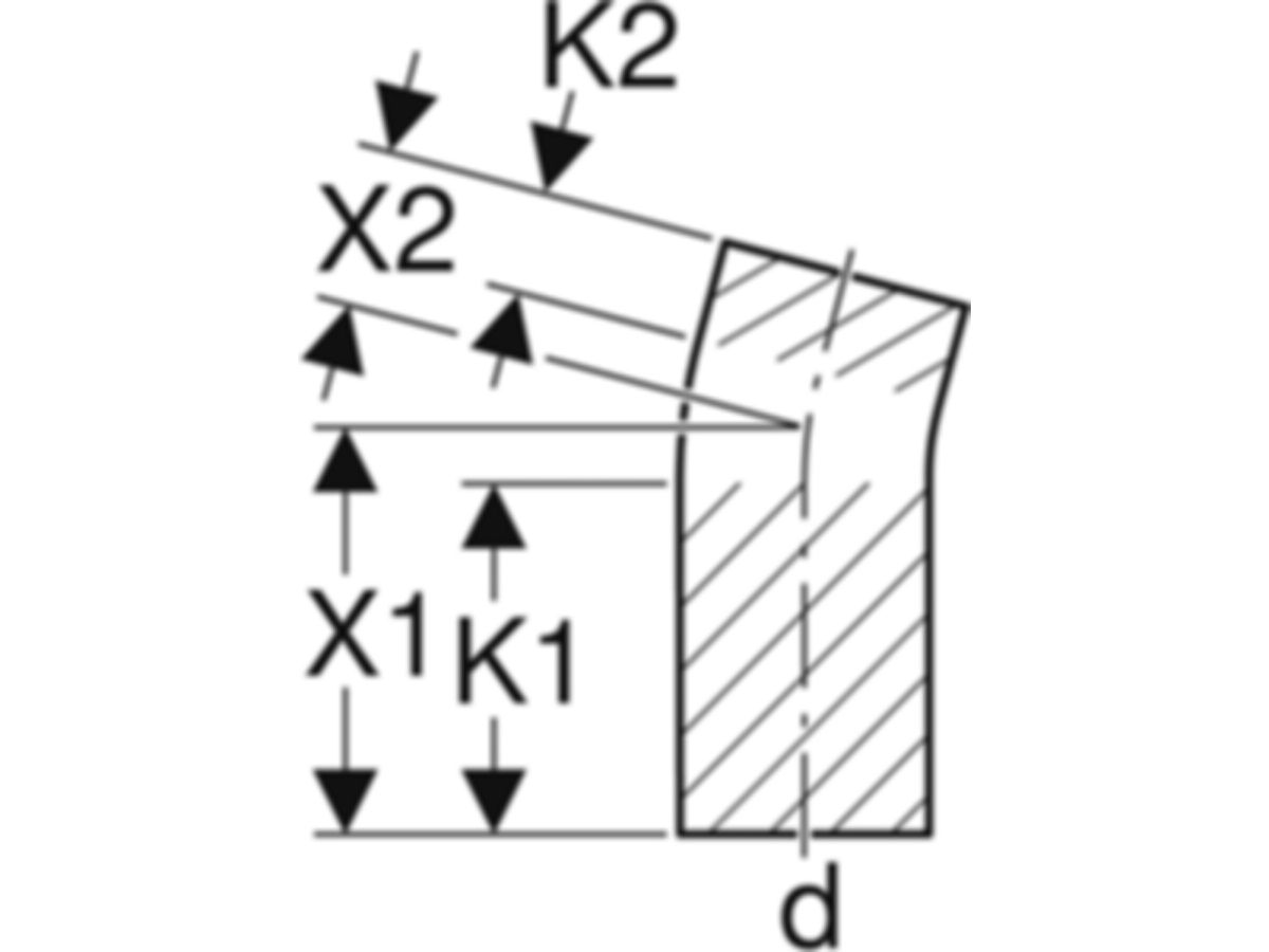 Geberit-Bogen 15°          125 - mit langem Schenkel