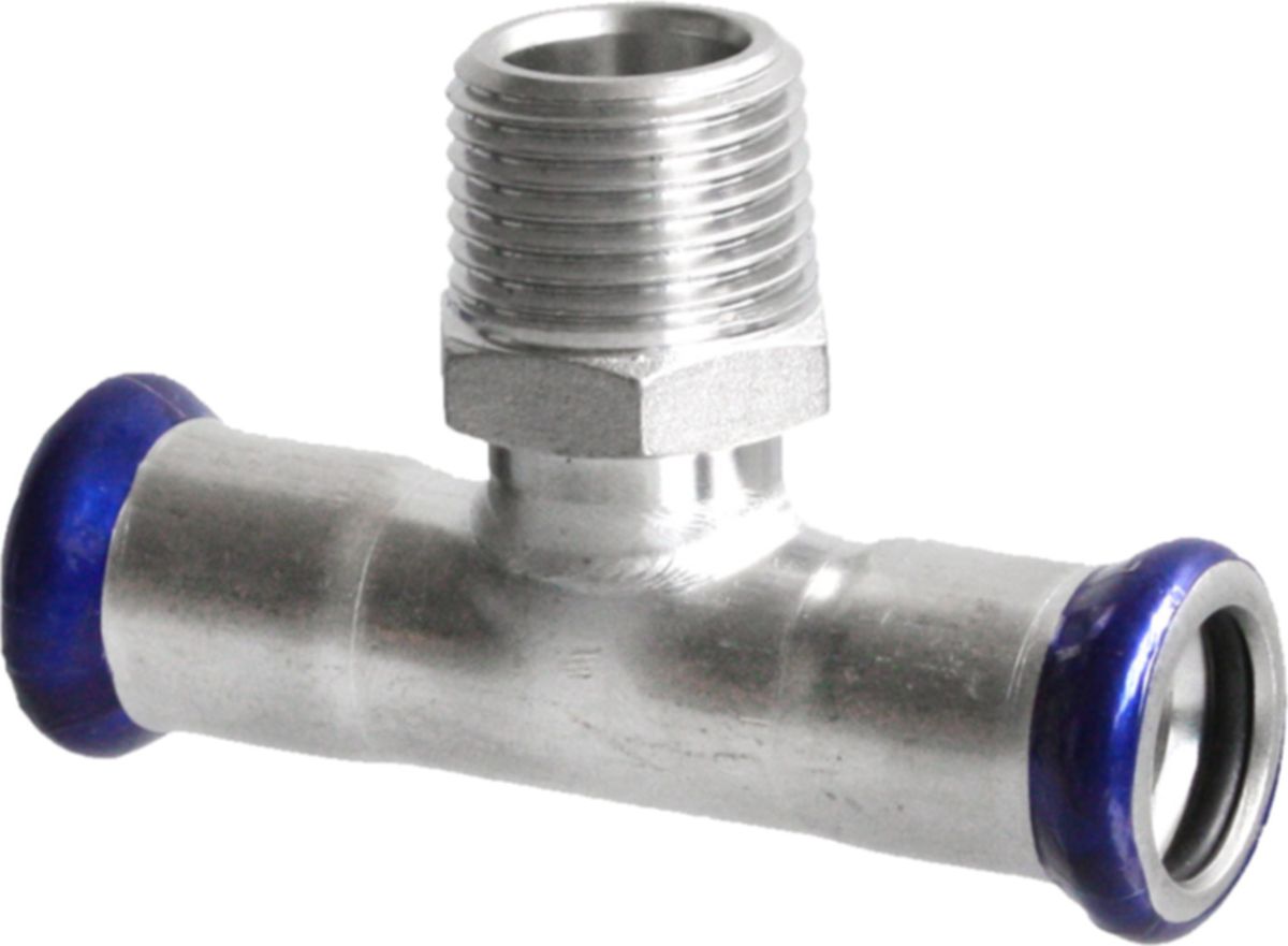 Eurotubi T-Stück mit Aussengewinde Inox
