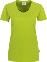 Damen-V-Shirt Performance Gr. 2XL, kiwi - 50% Baumwolle, 50% Polyester, 160 g/m²