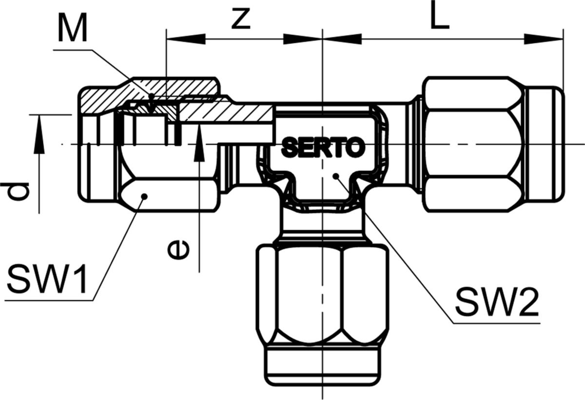 T-Verschraubung Serto Nr. 3021