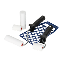 Farbroller-Set 5-tlg f.Heizkörper - Moltopren 10+5,5cm,Ers.-Rl.+Gitte