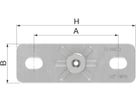 Grundplatten FLAMCO SRG 2-L GP 1/2"/M10 - 80x30x3 mm