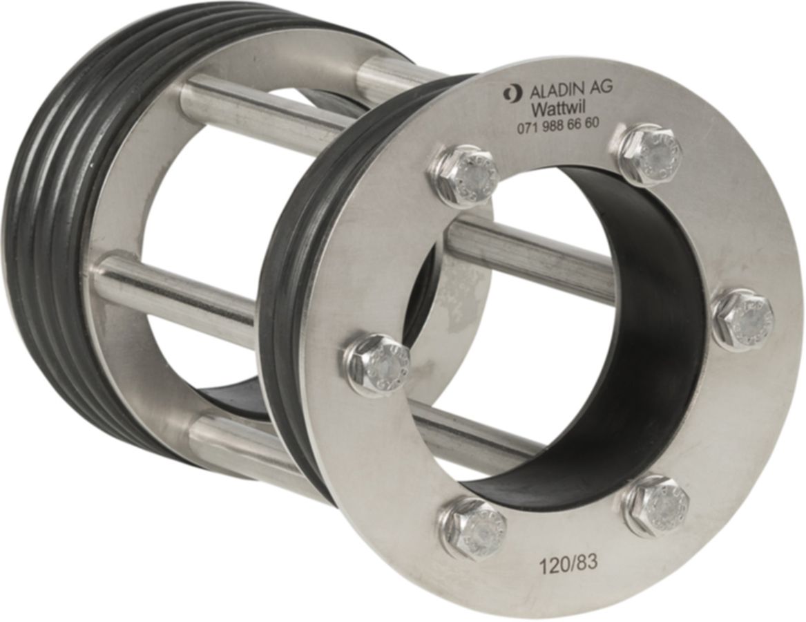Pressring V2A Dichtung NBR 150/ 66 - Stahl ø60.3 PE ø63, doppelt Länge 160mm