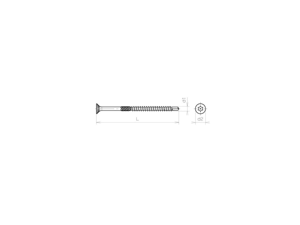 Senk-Holzbohrschrauben Torx - Edelstahl gehärtet